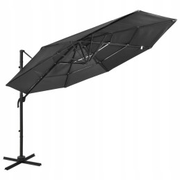 Large foldable garden umbrella adjustable 3x3 m