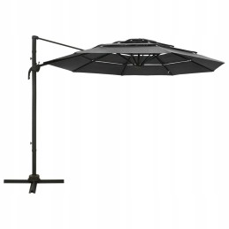 Large foldable garden umbrella adjustable 3x3 m
