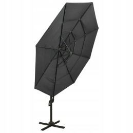 Large foldable garden umbrella adjustable 3x3 m