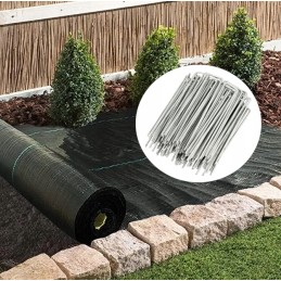 Plieniniai 'u' tipo agrotekstilės ankeriai - komplekte 100 vnt.