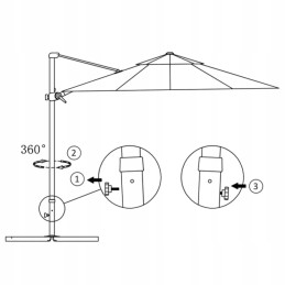 Folding garden umbrella on a solid pole for a terrace, garden, balcony 250x250cm