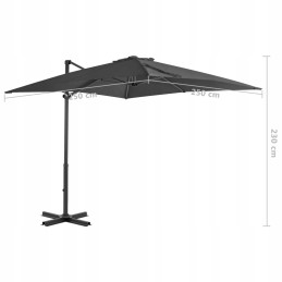 Folding garden umbrella on a solid pole for a terrace, garden, balcony 250x250cm