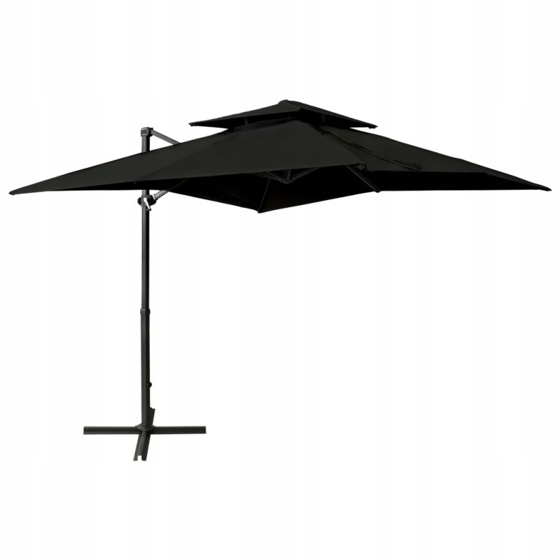 Folding garden umbrella on a solid pole for a terrace, garden, balcony 250x250cm