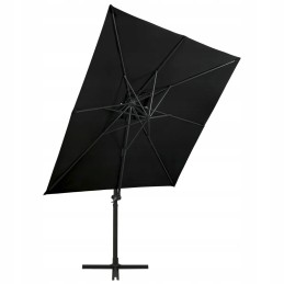 Folding garden umbrella on a solid pole for a terrace, garden, balcony 250x250cm