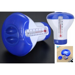 Baseino chloro dozatorius, baseino cheminių medžiagų plūdė su termometru 2 viename