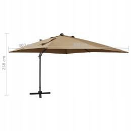 Folding garden umbrella on a solid pole for a terrace, garden, balcony, led, 300 cm