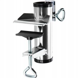 Balcony umbrella holder for table railing, solid attachment