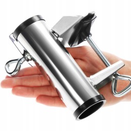 Balcony umbrella holder for table railing, solid attachment