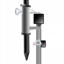 Balcony umbrella holder for table railing, solid attachment