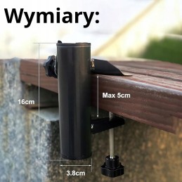 Balcony umbrella holder for table railing, solid attachment