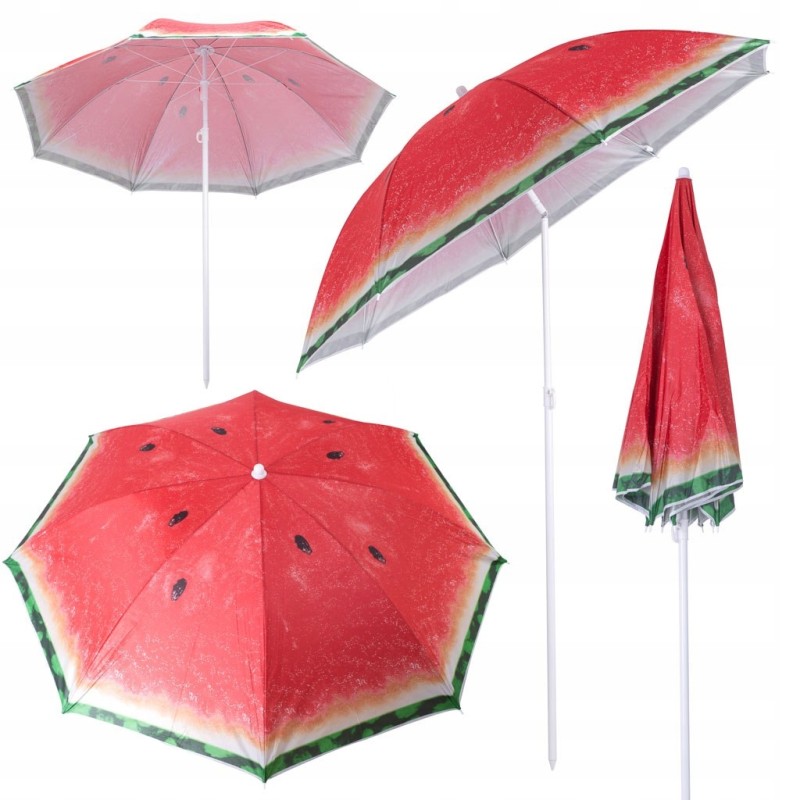 Folding sun umbrella 180cm garden balcony with tilt function watermelon
