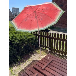 Folding sun umbrella 180cm garden balcony with tilt function watermelon