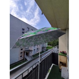 Folding sun umbrella 180cm garden balcony with tilt function leaves