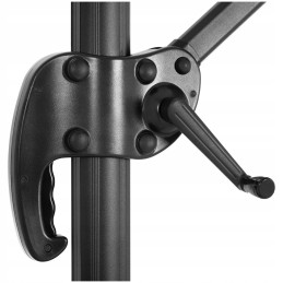 Didelis mėlynas šoninis sodo skėtis su švaistikliu 300 x 290 cm upf 50