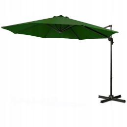 Hanging garden umbrella green 300cm upf 50 tilting on side arm