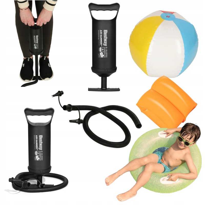 Rankinis stūmoklinis siurblys pripučiamo pontono rutuliniam čiužiniui ir ratui pripūsti