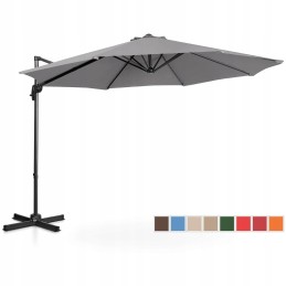 Garden parasol with side arm for garden terrace 300 x 290 cm gray