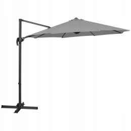 Garden parasol with side arm for garden terrace 300 x 290 cm gray