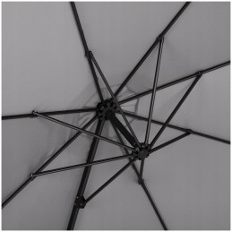 Garden parasol with side arm for garden terrace 300 x 290 cm gray