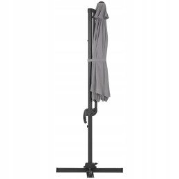 Garden parasol with side arm for garden terrace 300 x 290 cm gray