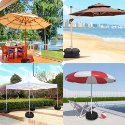 Stovas, tvirtas pagrindas, stabilus sodo skėčiui, pasvertas