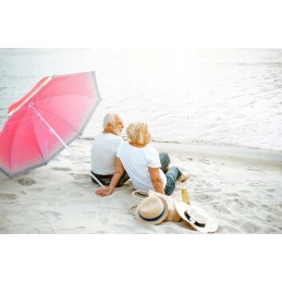 Garden beach umbrella large adjustable foldable broken 150cm watermelon