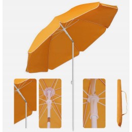 Sekey beach umbrella 160cm diameter orange for the beach with cover