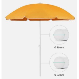 Sekey beach umbrella 160cm diameter orange for the beach with cover
