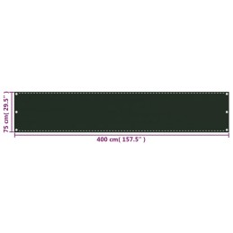 Balcony screen dark green 75x400 cm hdpe