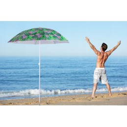Sodo paplūdimio skėtis, didelis, reguliuojamas, sulankstomas, 150 cm, paplūdimio kilimėlis