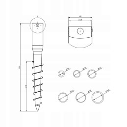 Umbrella holder screwed in 57x8x8 cm dmx
