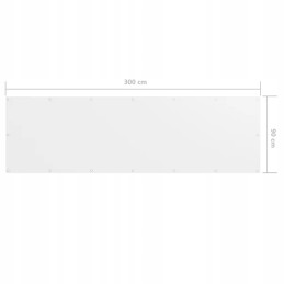 Balkono širma, balta, 90x300 cm, oksfordo audinio