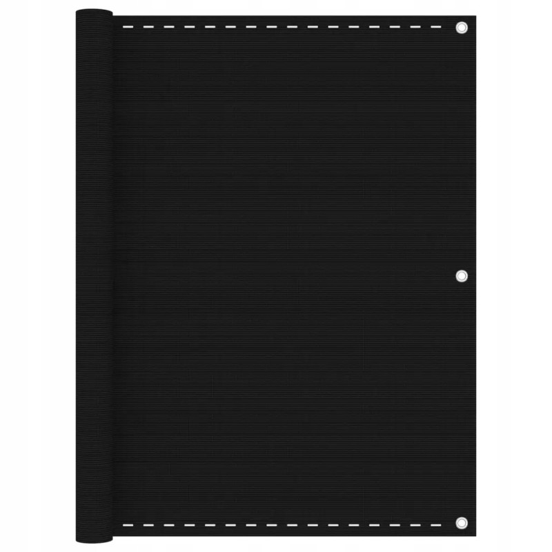 Balkono ekranas, juodas, 120x400 cm, HDPE