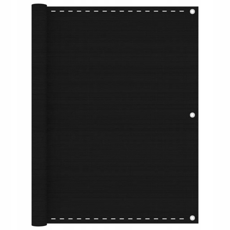 Balkono ekranas, juodas, 120x400 cm, HDPE