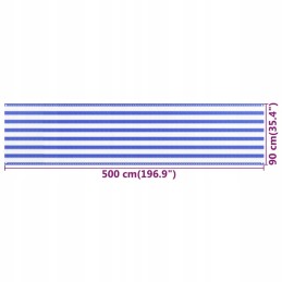 Vidaxl balkono ekranas mėlynos ir baltos spalvos 90x500 cm HDPE