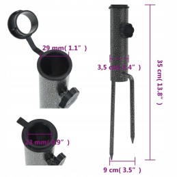 Vidaxl skėčių stovai su šlifavimo kaiščiais 2 vnt 9x35 cm