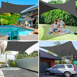 Šešėlis burės sodo skėtis vandeniui atsparus stačiakampis tentas 3x2m