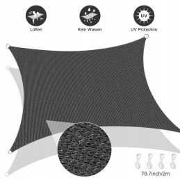 Šešėlis burės sodo skėtis vandeniui atsparus stačiakampis tentas 3x2m