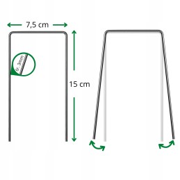Metaliniai kaiščiai agrotekstilei, tvirtai geotekstilei, 15 cm, 100 vnt.