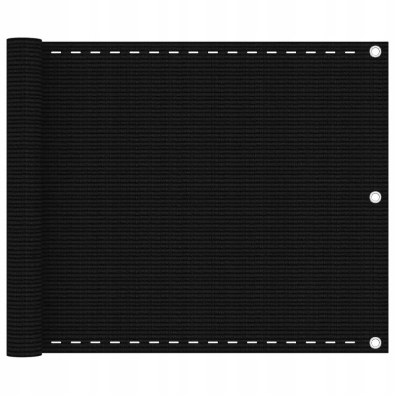 Juodas balkono ekranas 75x500 cm HDPE