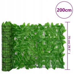 Balkono uždangalas, žali lapai, 200x75 cm