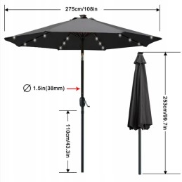 Mastercanopy Patio Umbrella 9 pėdų pakaitinis stogelis 8 šonkauliams