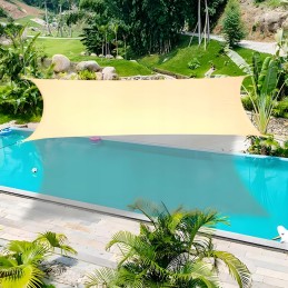 ✴️ Didelis UV atspalvio atspalvis Sail Garden vandeniui atsparus 3x4m smėlio spalvos✴️