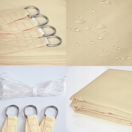 ✴️ Didelis UV atspalvio atspalvis Sail Garden vandeniui atsparus 3x4m smėlio spalvos✴️