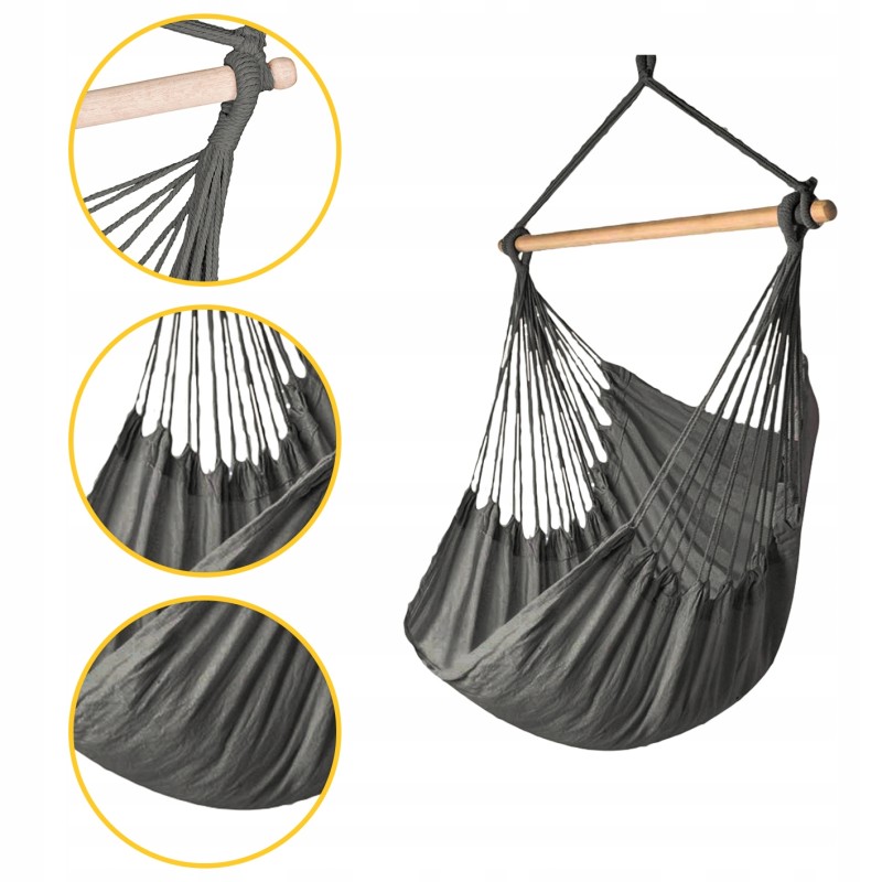 Braziliška pakabinama kėdė, hamakas, sodo sūpynės sodui iki 150 kg