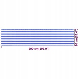 Balkono ekranas mėlynai baltas 90x500 cm hdp
