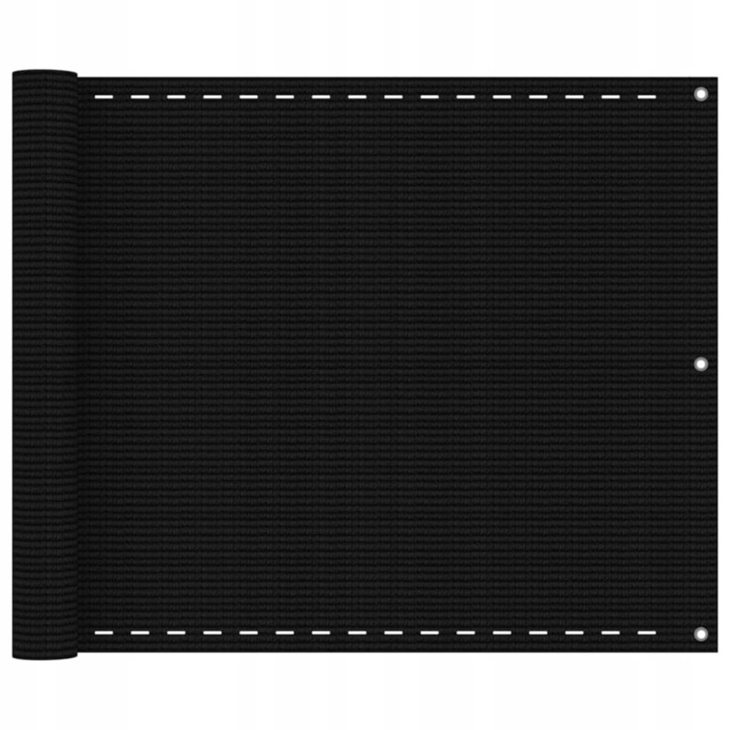 Juodas balkono ekranas 75x500cm HDPE