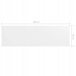Vidaxl balkono širma balta 90x300 cm oksfordo audinio
