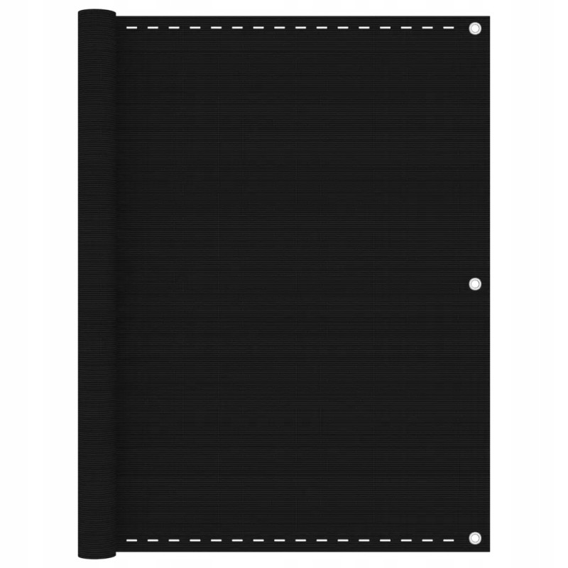Vidaxl balkono ekranas juodas 120x400 cm HDPE