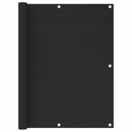 Vidaxl balkono ekranas juodas 120x400 cm HDPE